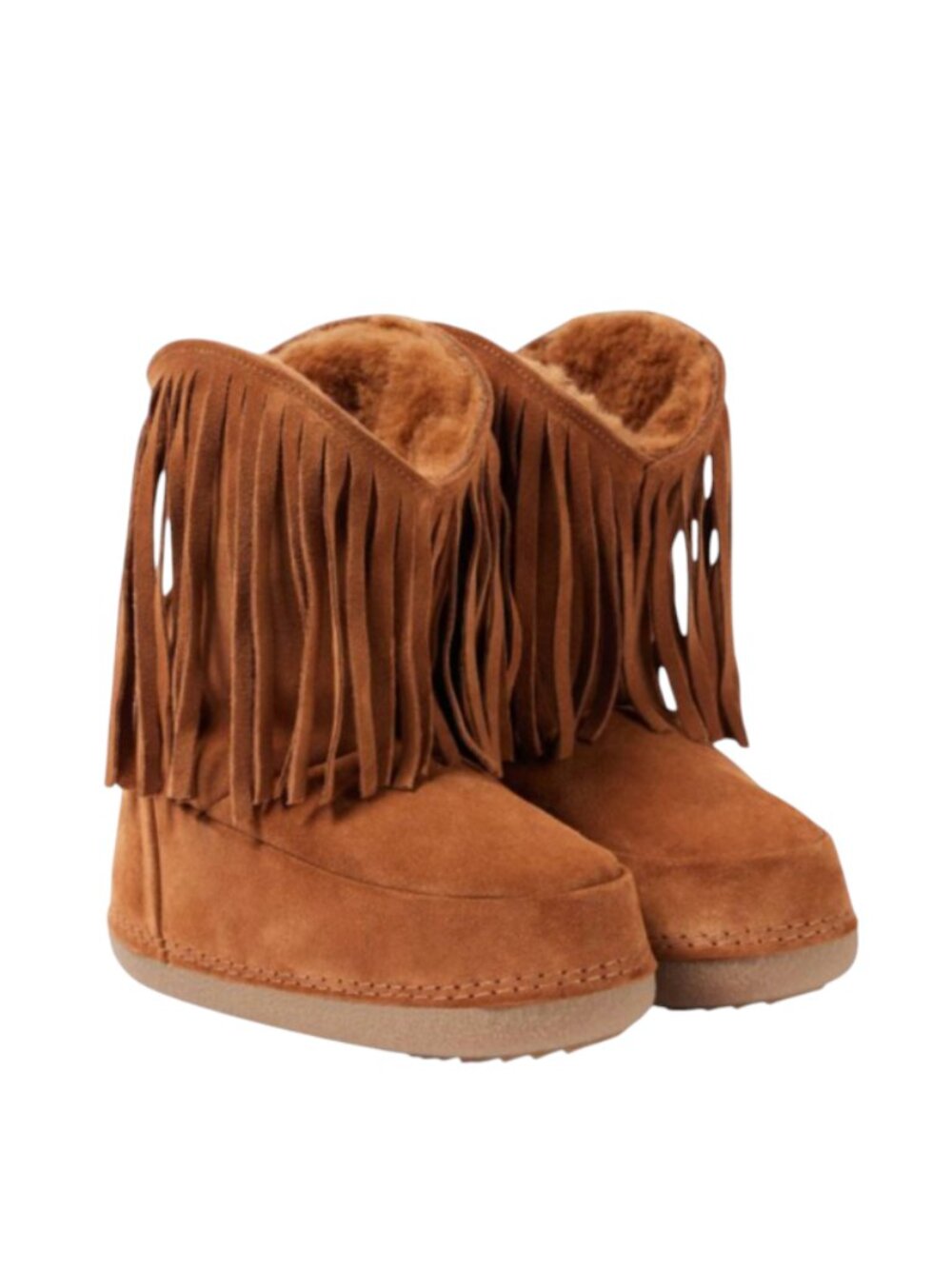 NEW INUIKII Cowboy Fringe Snow Boots Womens 41 11 Brown Tan Suede Sherpa Mid NWT